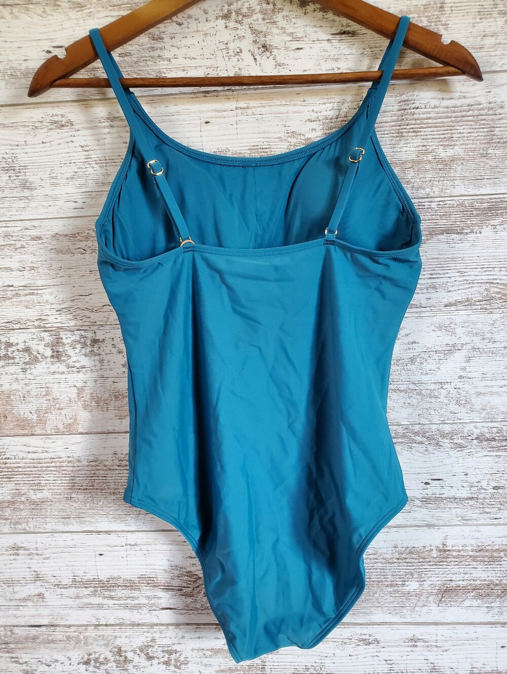 NWT Quince Italian Cami One-Piece Swimsuit Lagoon Teal Blue - Picture 12 of 14